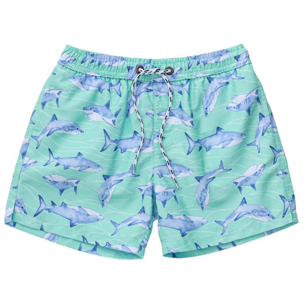 NEW SNAPPER ROCK boys' volley board shorts in minty shark